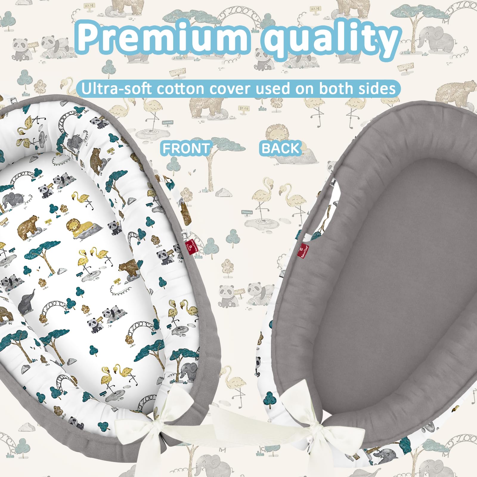 JWPEHOE baby lounger portable with handles for easy travel