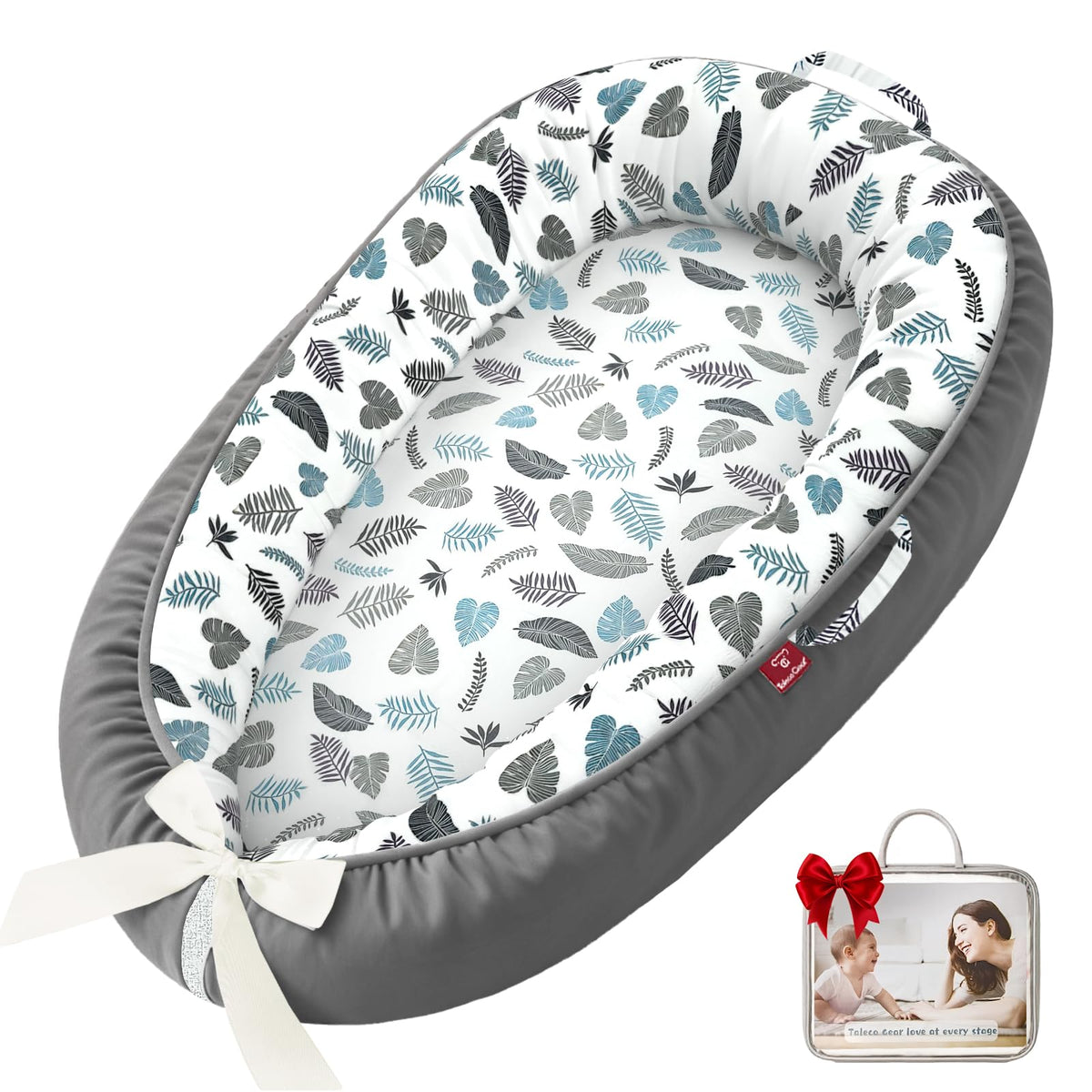 JWPEHOE baby lounger soft cotton fabric for gentle newborn comfort and breathability.