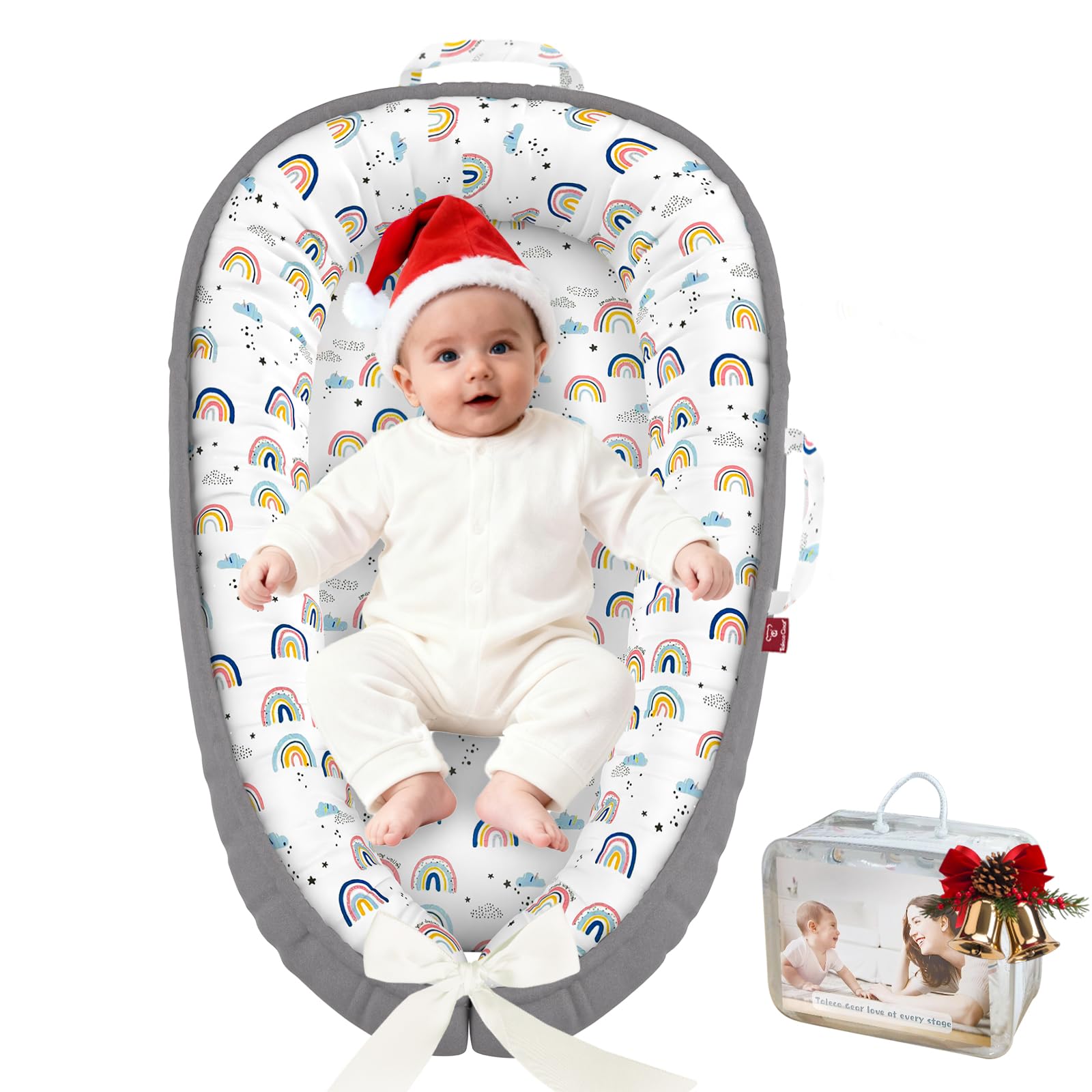JWPEHOE Baby Lounger in soft cotton provides cozy, breathable newborn comfort.