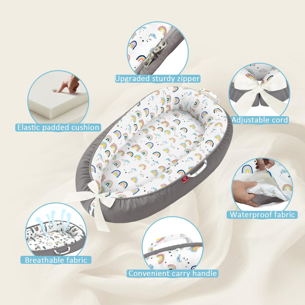 JWPEHOE Lounger is perfect for tummy time and floor play.