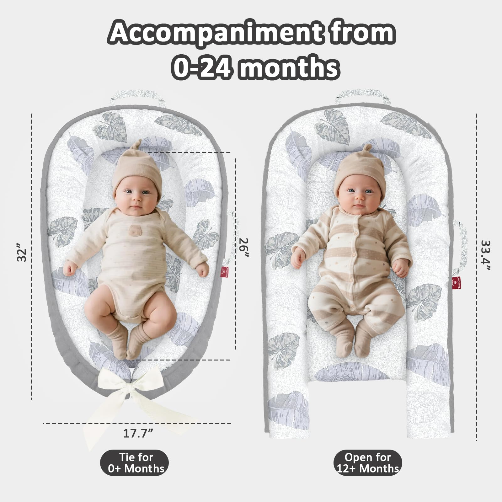 JWPEHOE Baby Lounger waterproof lining protects against spills