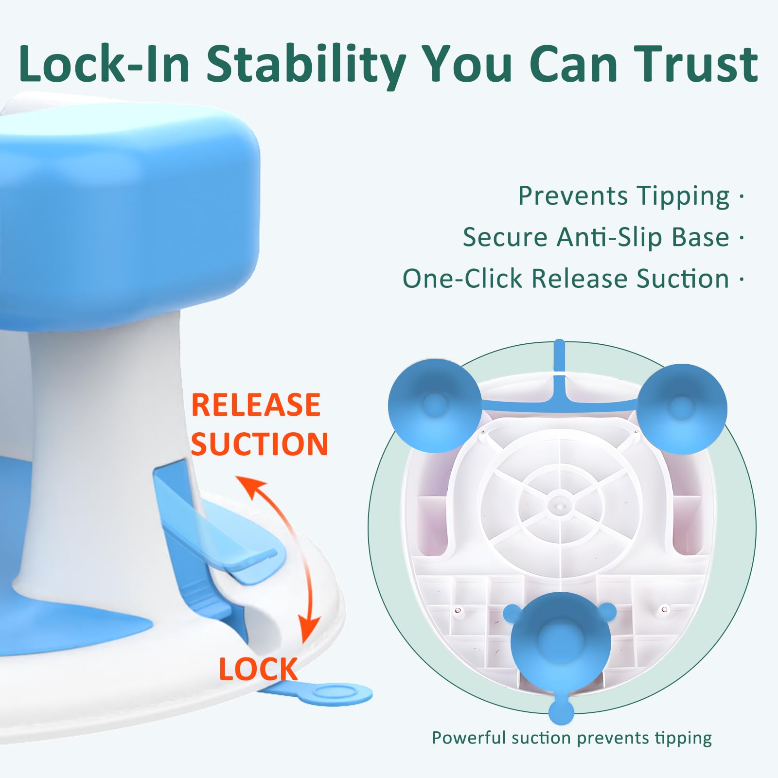 JWPEHOE bath seat anti-slip cushion provides gentle comfort