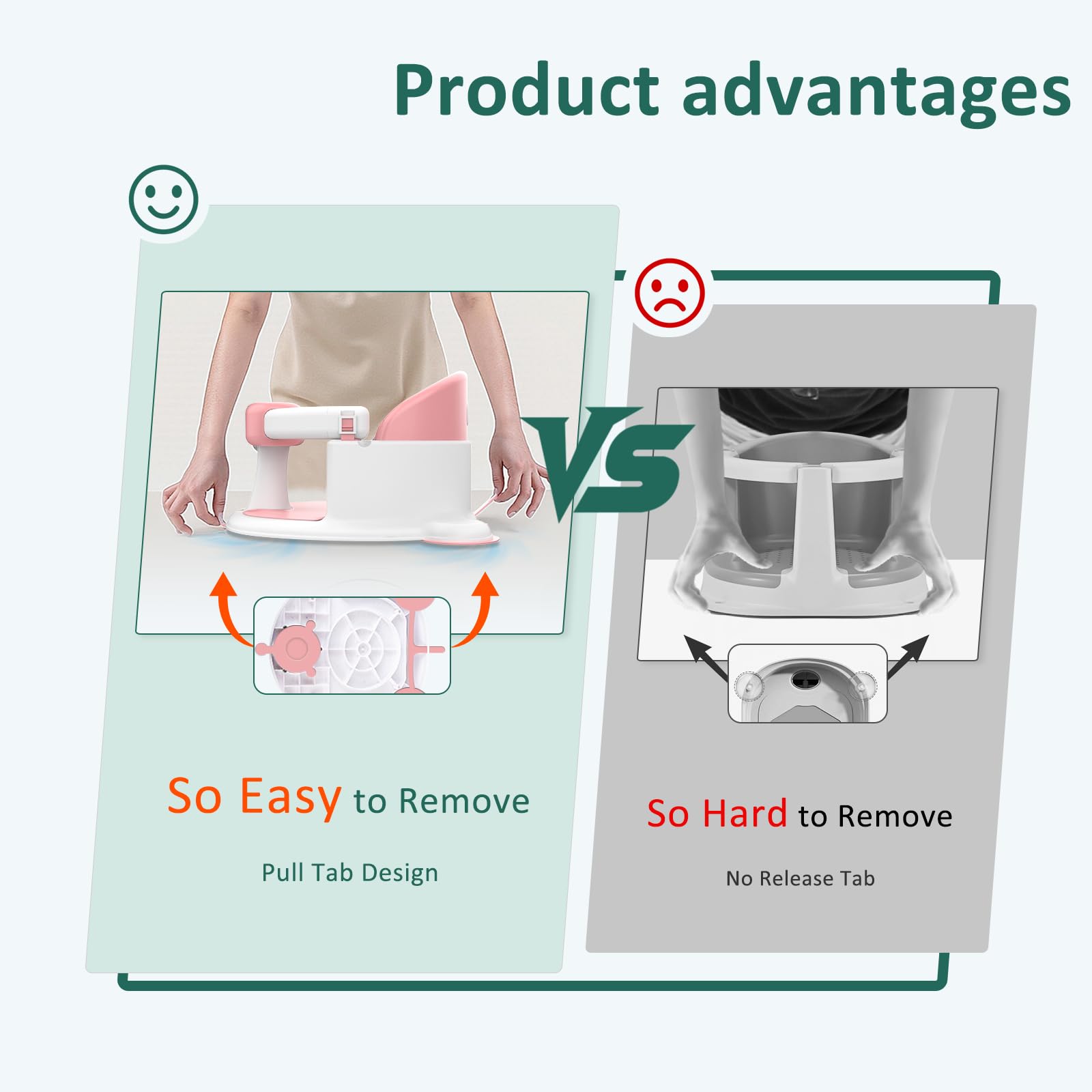 JWPEHOE bath seat easy-clean design for quick maintenance