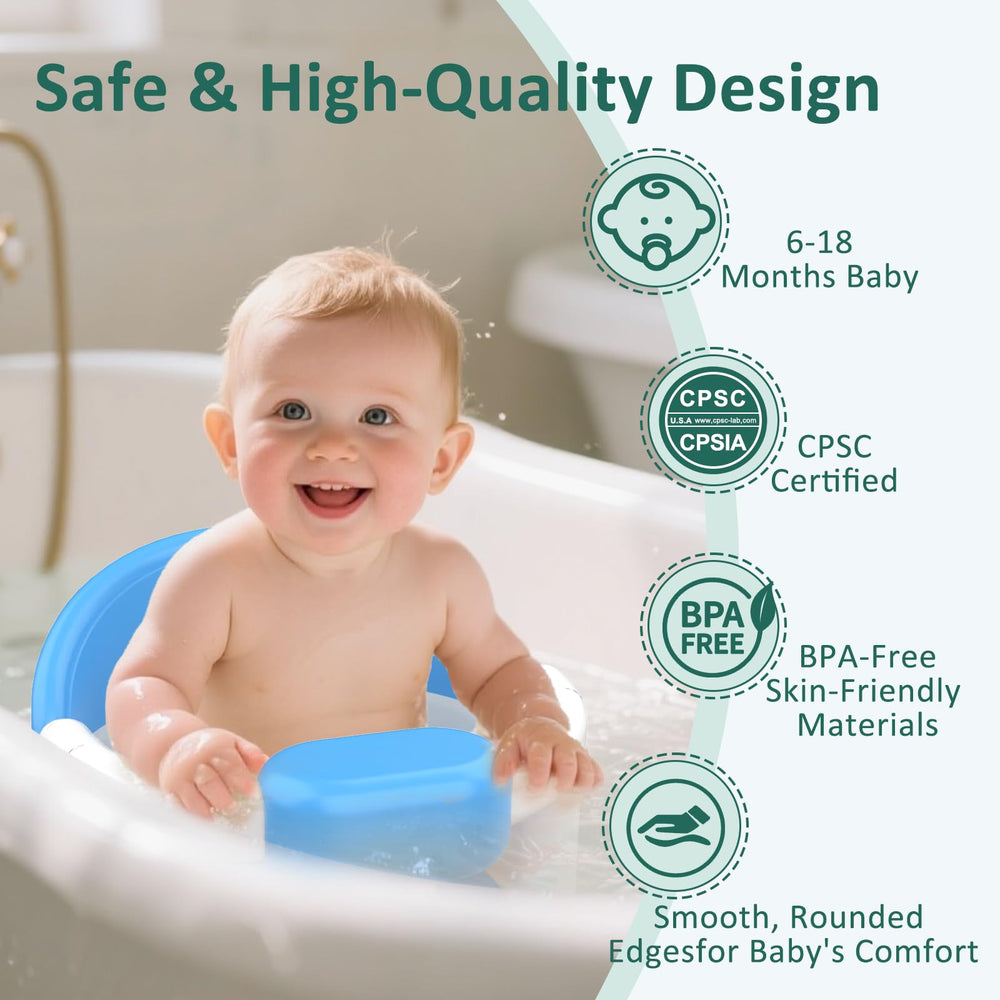 JWPEHOE bath seat with suction cups for stable mounting