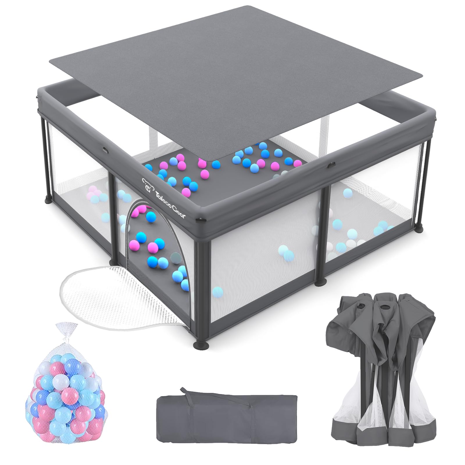 JWPEHOE foldable playpen setup demonstrates quick assembly for on-the-go families.