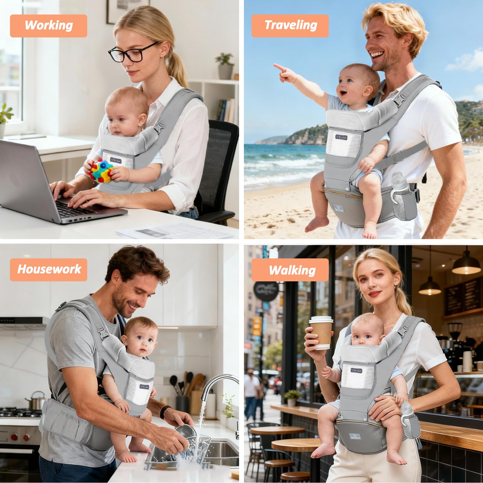 JWPEHOE large-storage-pockets help grab diapers or keys on the go.