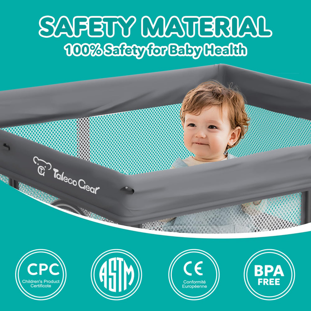 JWPEHOE playpen mesh visibility offers full baby view for supervision.