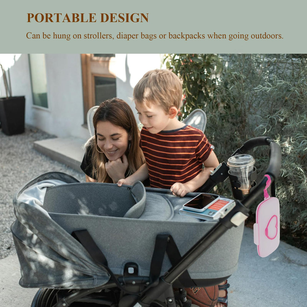 JWTIFOA wipes dispenser stroller-attachment enables secure carry on the go.
