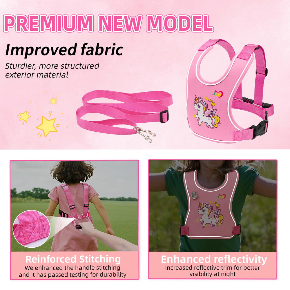 JXM safety walking harness back pocket snack compartment for on-the-go meals.