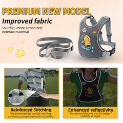 JXM harness shows secure dual-side buckle closures for reliable fitting.