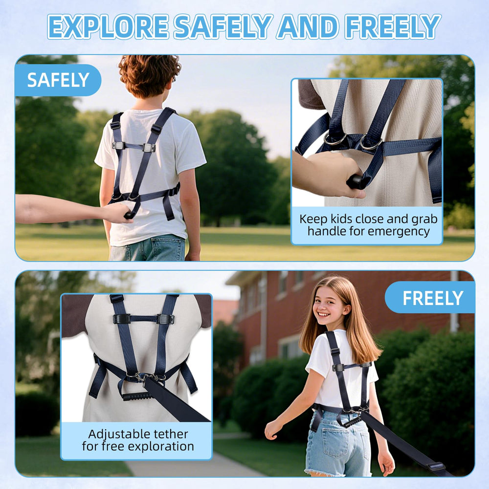 JXM safety walking harness dual-lock-buckles emphasizes secure, reliable safety in busy settings.