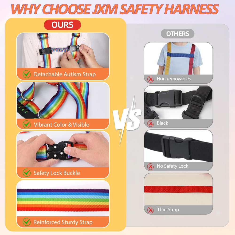JXM harness tether attachment showing optional freedom-with-supervision feature