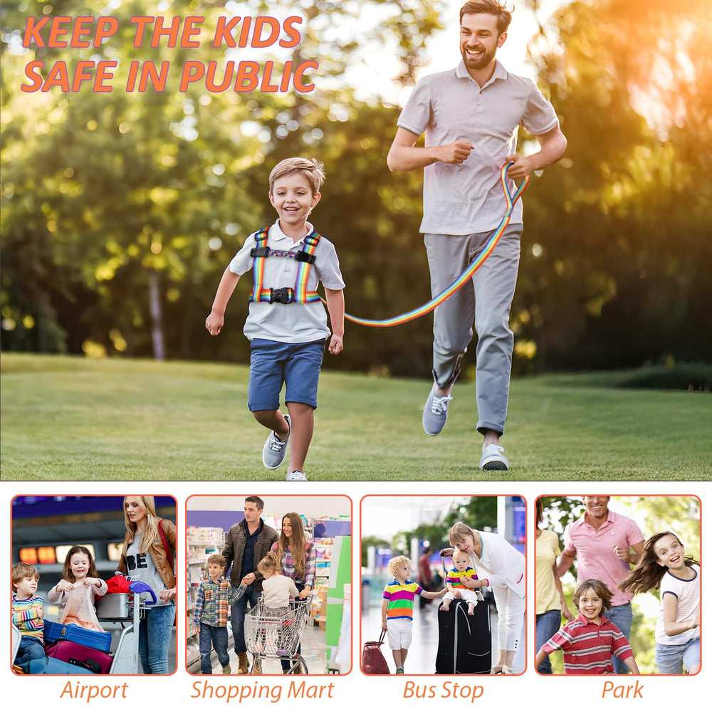 JXM safety walking harness wearing in public offers safer family outings.