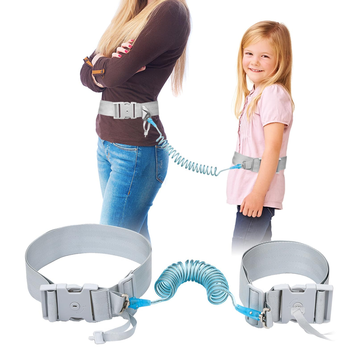 JXM Upgraded Child Waist-Harness Lock Buckle in use for safer, hands-free outings.