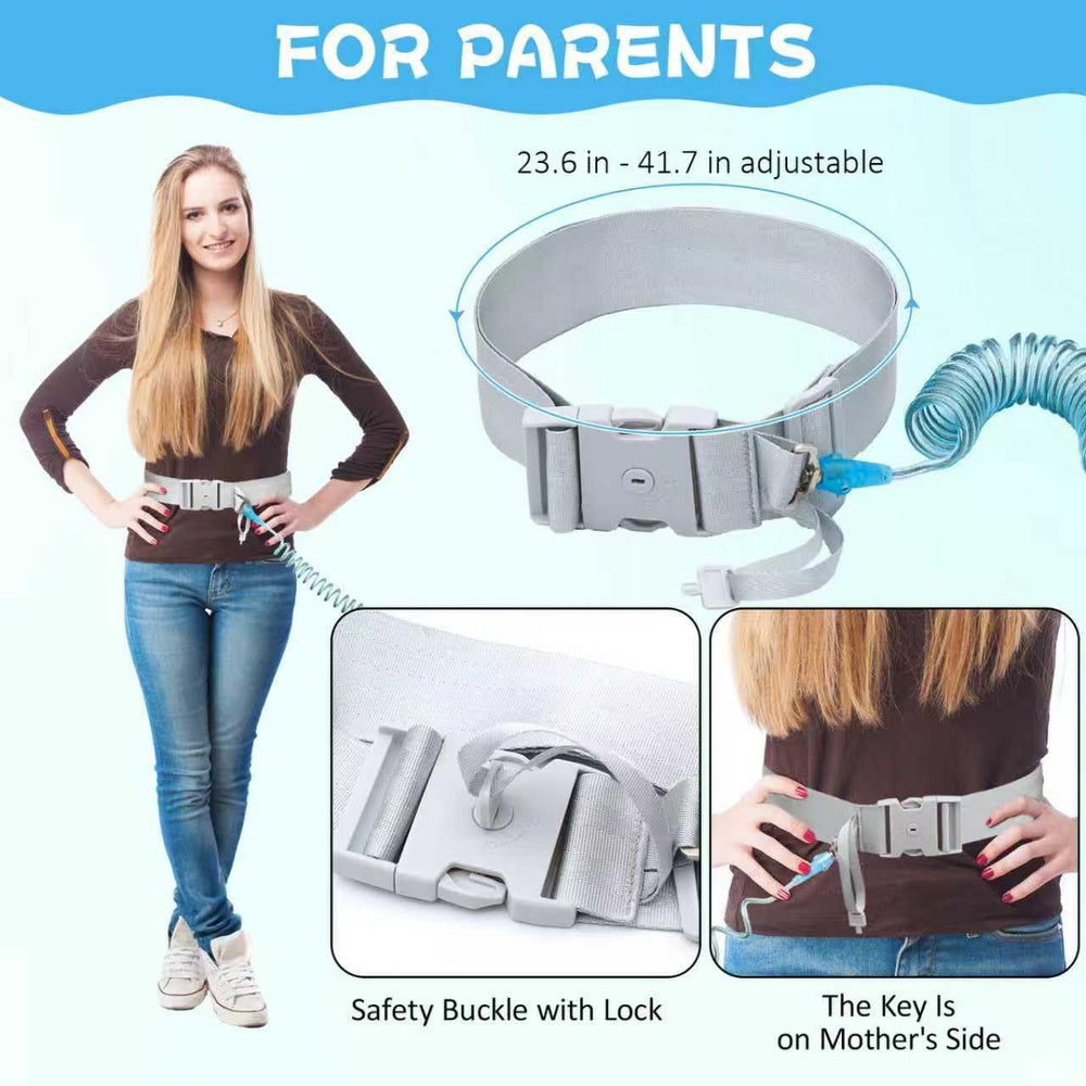 JXM Upgraded Child Waist-Harness Secure Connection helps prevent wandering in crowded venues.