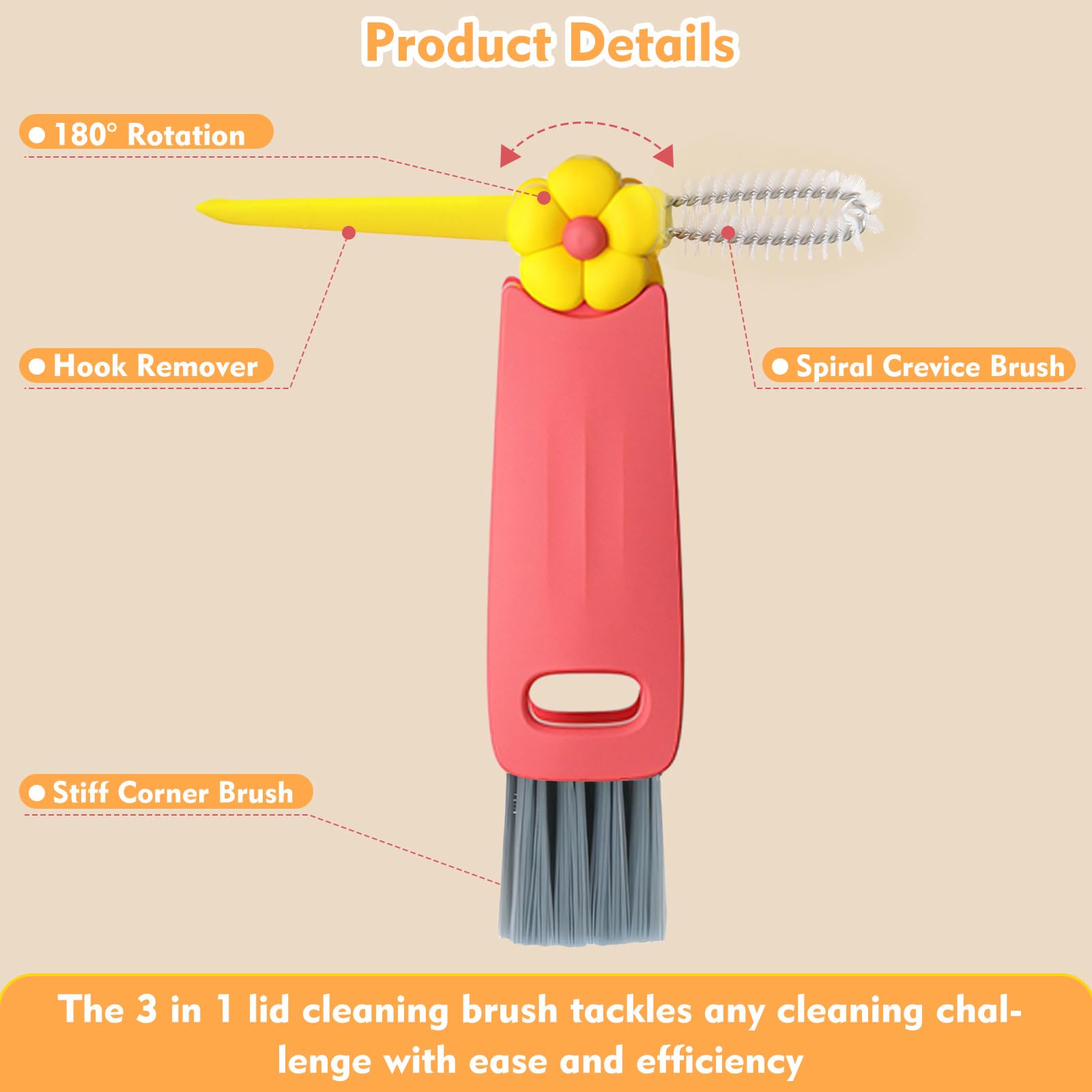 JXMLTT portable cup cleaner brush compact and easy to carry for travel.
