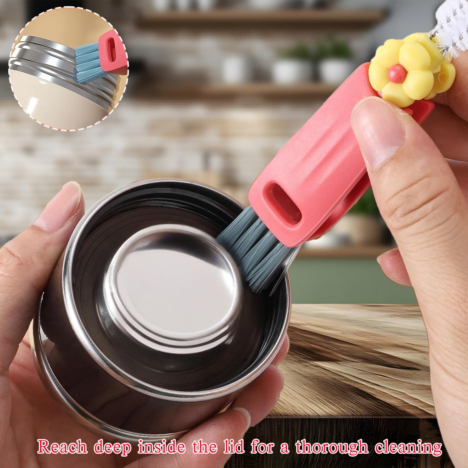 JXMLTT upgraded lid brush with integrated hook remover for easier storage.