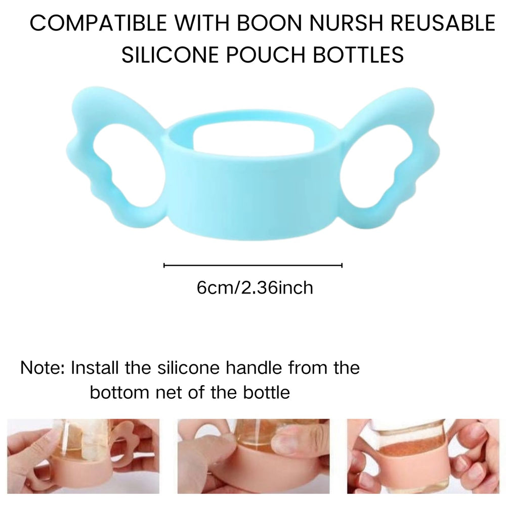 JXMYJR bottle handles quick-install demo on Boon Nursh bottle.