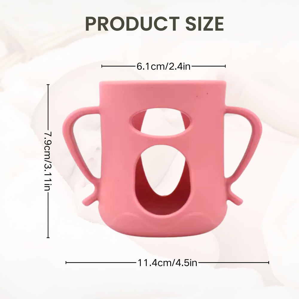 JXMYJR silicone bottle handle highlights hollow design for visible bottle scale