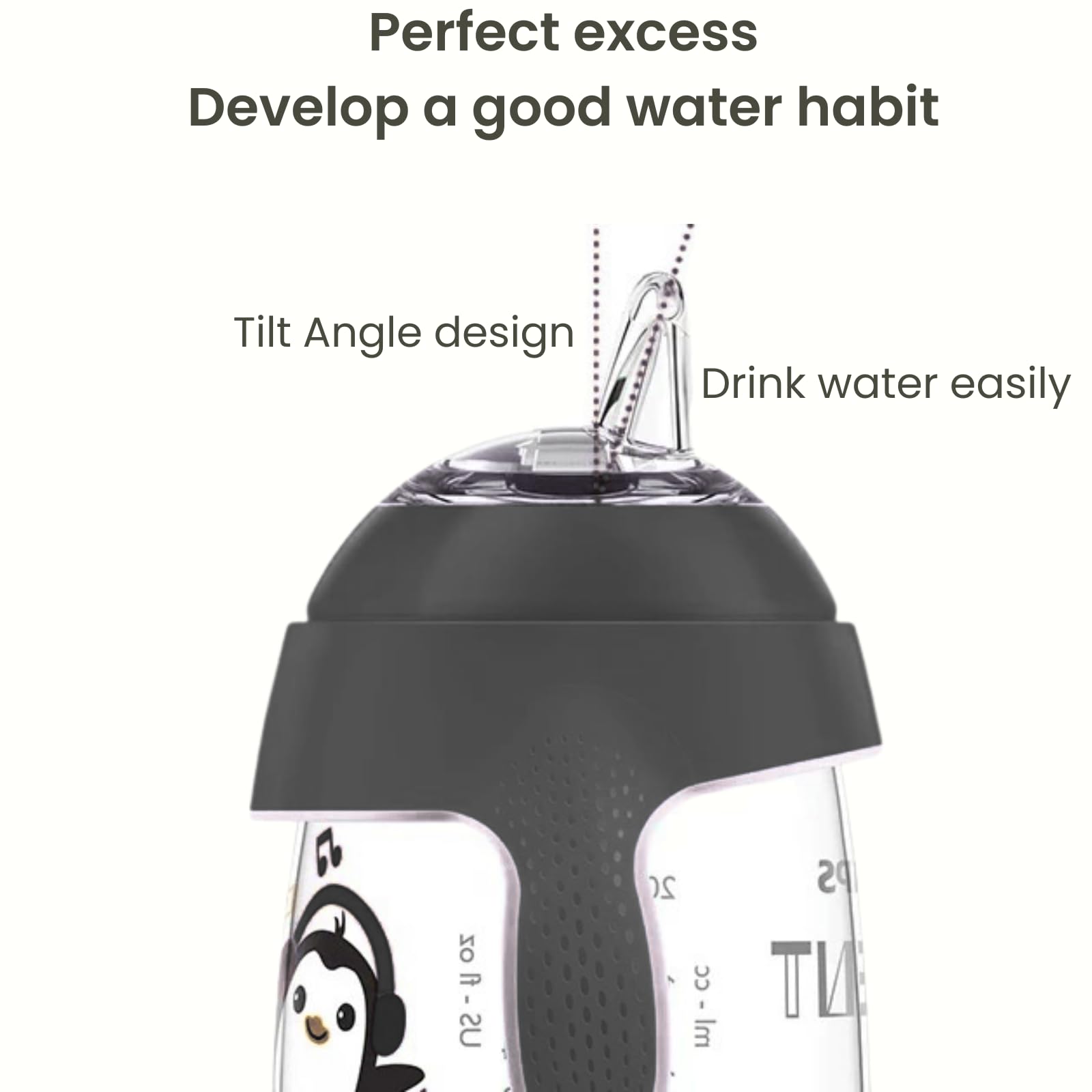 JXMYJR soft silicone nozzle close-up highlighting gentle sip and soothing feel