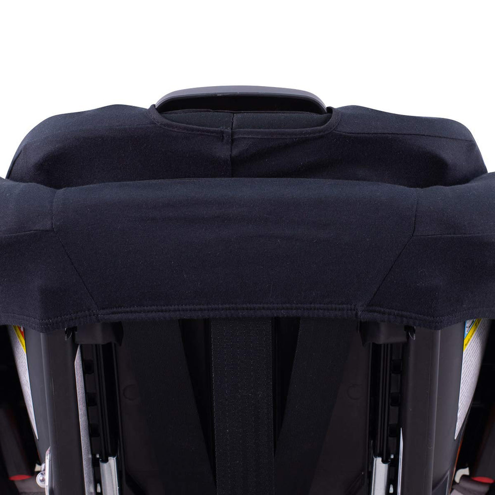 JYOKO Kids Black Series print adds stylish touch to car seat.