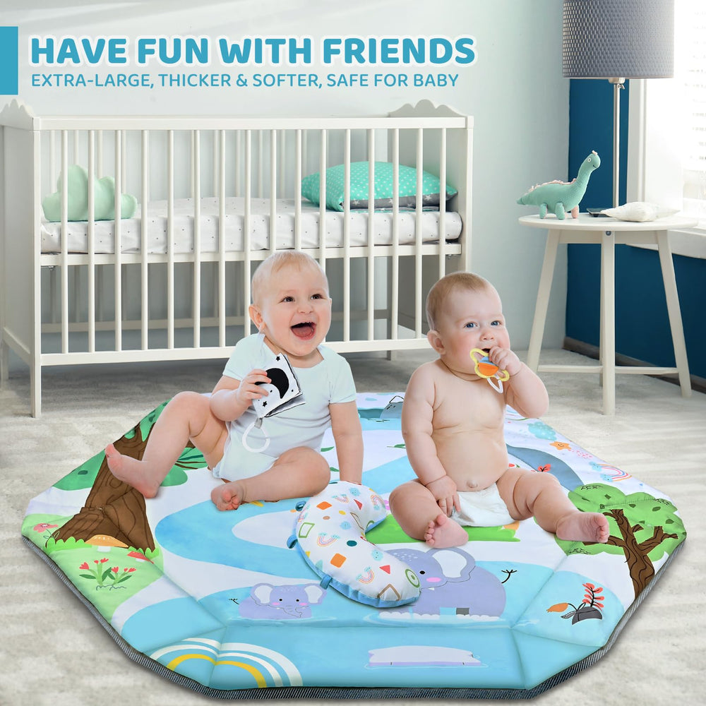 Jyusmile Baby Gym Play Mat cognitive cloth book encourages early object interaction.
