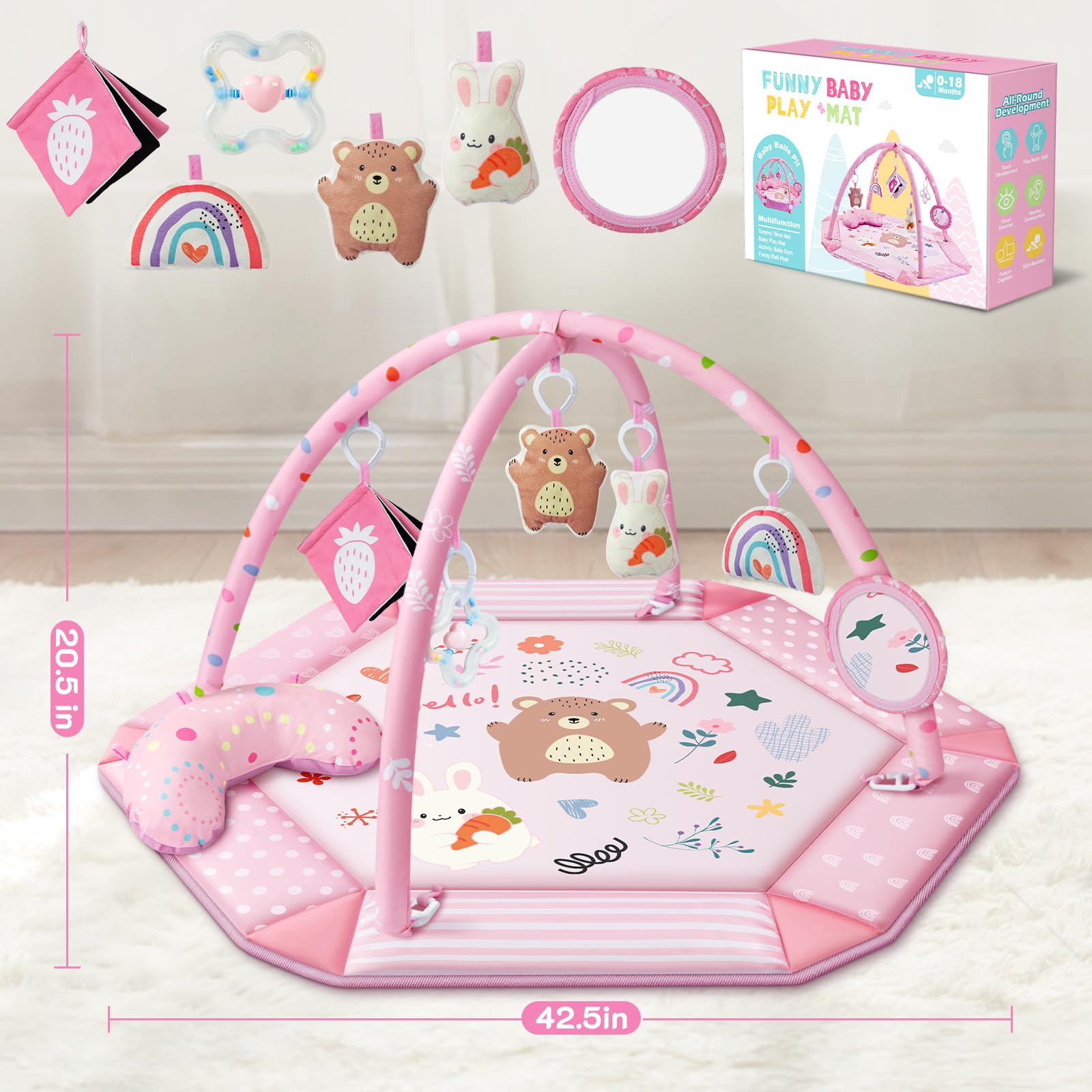 Jyusmile Pink Washable Fabric texture demonstrates easy cleaning and baby-safe comfort.
