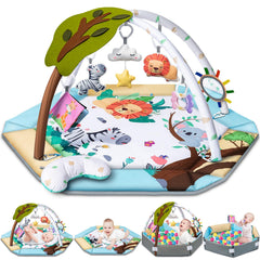 Jyusmile Baby Gym Play Mat forest design engages visual exploration during tummy time