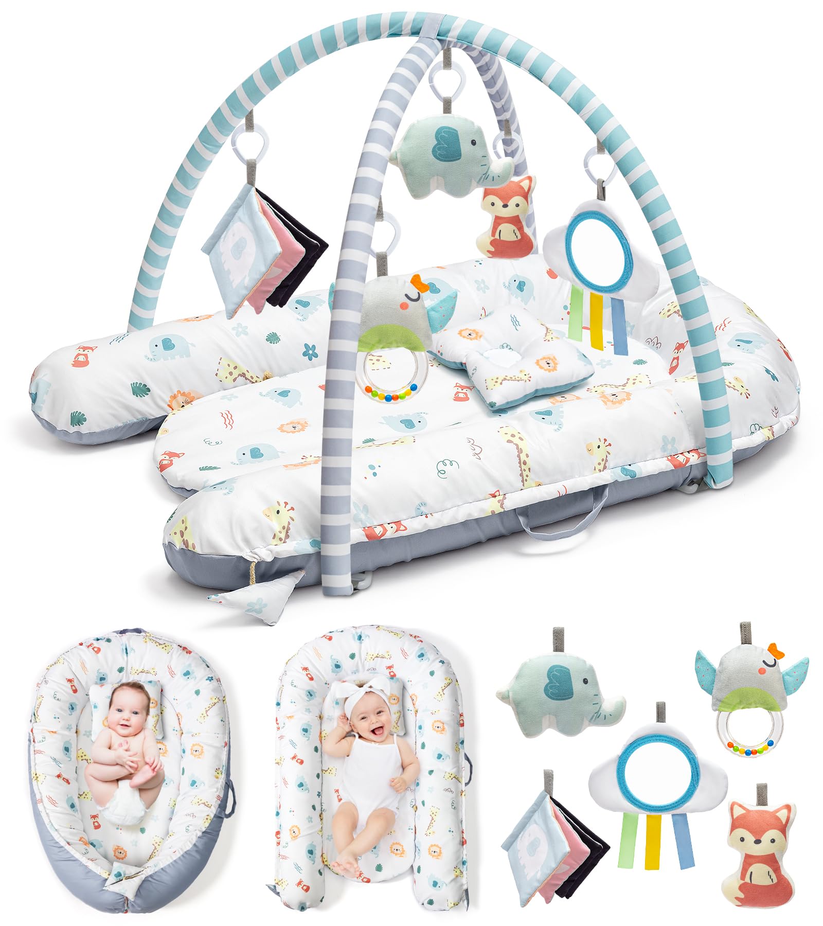 Jyusmile Baby Play Mat soft padded surface for safe tummy time and exploration.