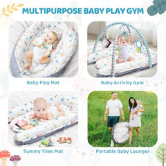 Jyusmile Baby Play Mat U-shaped bumper provides 360-degree protection during play.