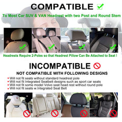 JZCreater headrest pillow 360-degree-adjustment offers flexible neck support on the road.