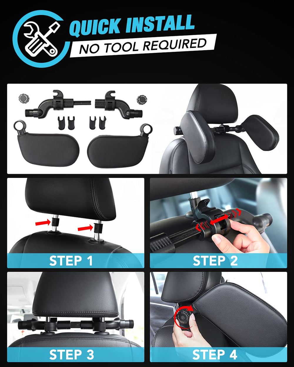 JZCreater neck support pillow stabilizes posture during long rides.