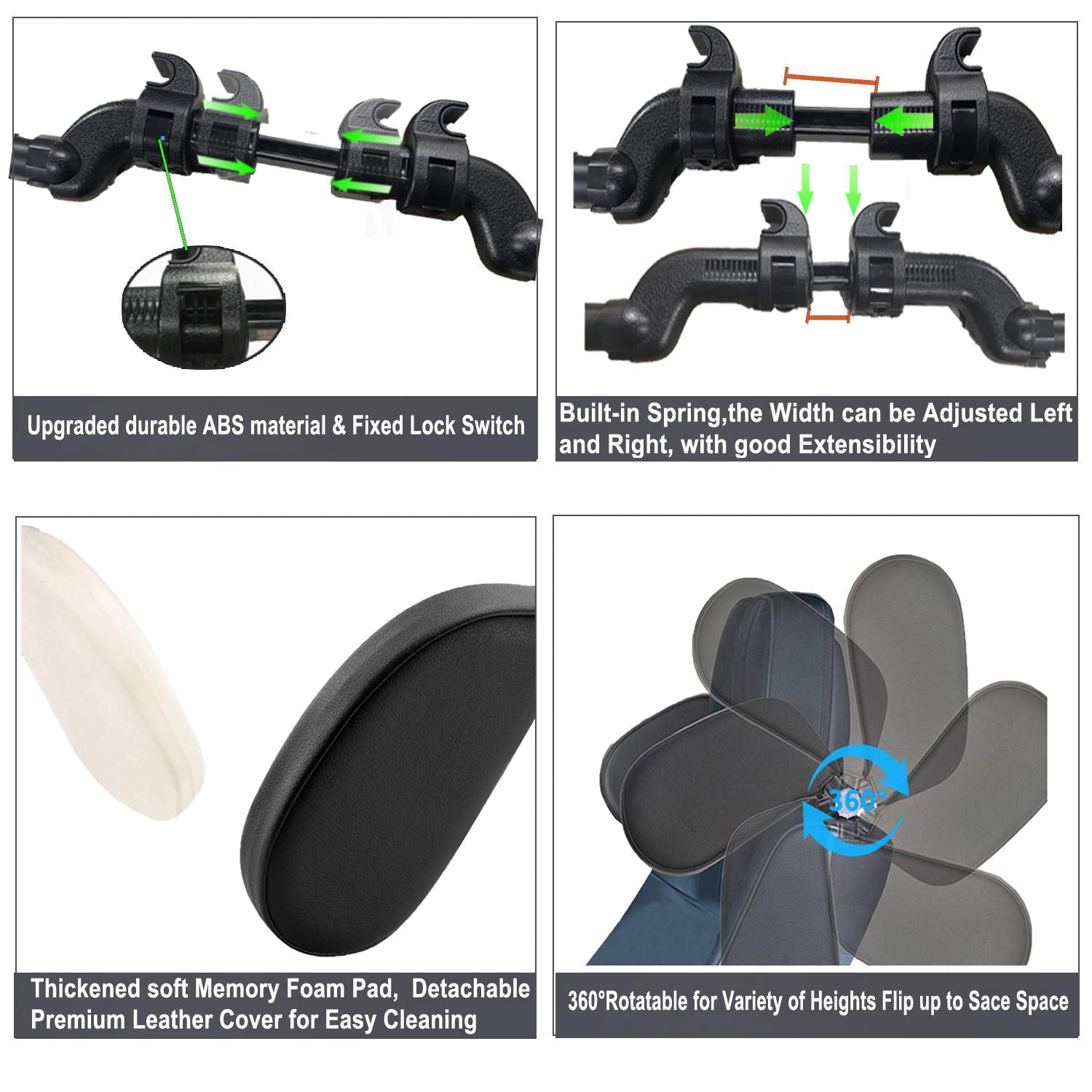 JZCreater headrest pillow upgraded-brace installation enables quick, secure setup.