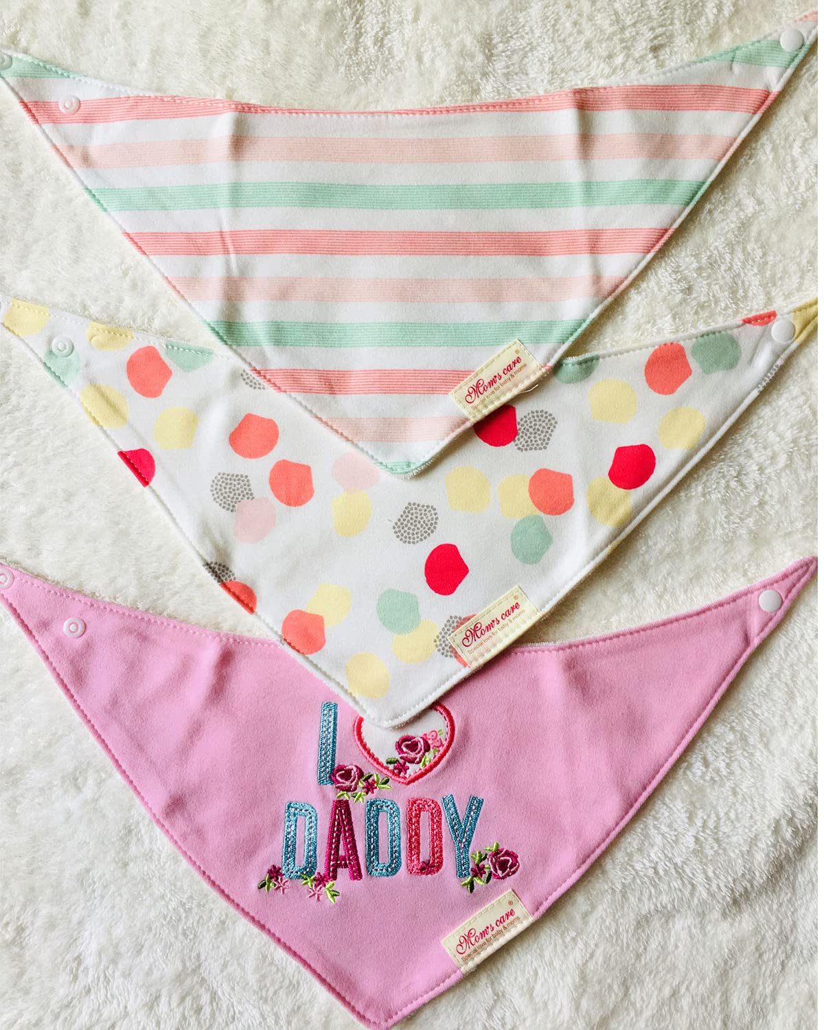 JZLPIN Bandana Bib adjustable snaps that grow with babies from 3 to 24 months