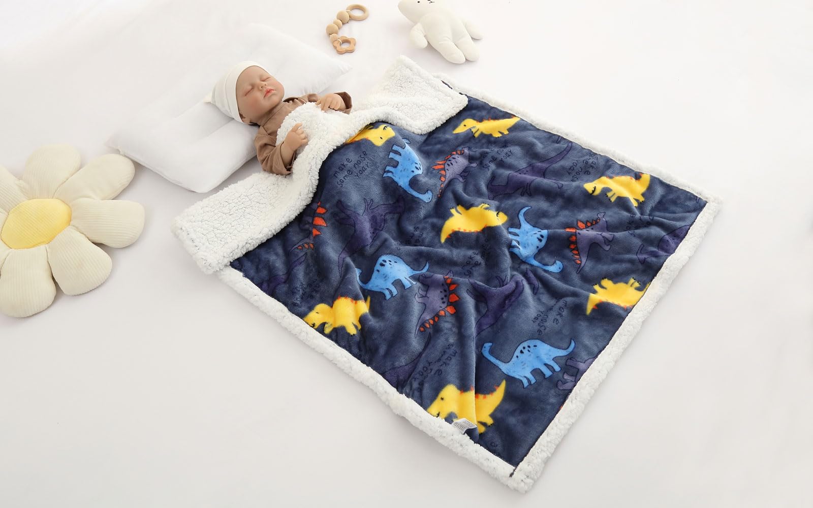 JZLPIN blue dinosaur blanket ideal for pets or children for daily comfort.