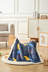 JZLPIN sherpa reverse blanket close-up highlights ultra-soft texture for newborn comfort.