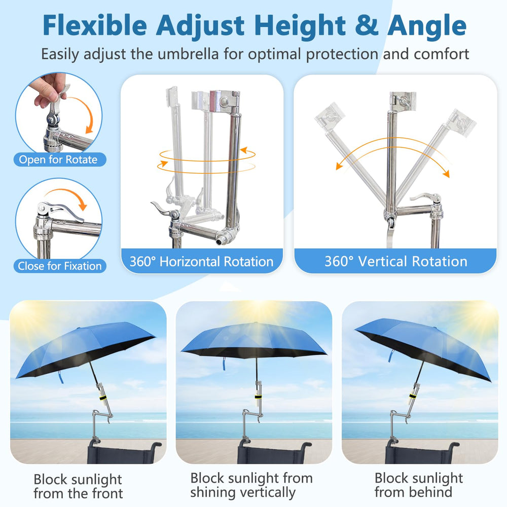 KAAMOS outdoor umbrella attachment is a versatile multiuse solution for bikes and chairs