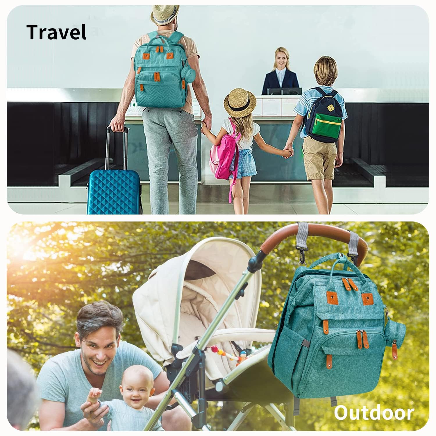 KABAQOO detachable changing station option adds practicality on the go.