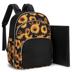 KABAQOO diaper backpack full-open view shows organized storage for quick access.