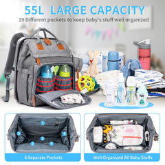 KABAQOO bag with insulated bottle pockets keeps bottles at the right temperature.