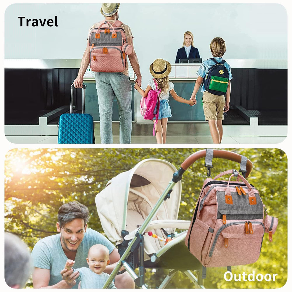 KABAQOO stroller straps enable hands-free mobility during travel and errands.