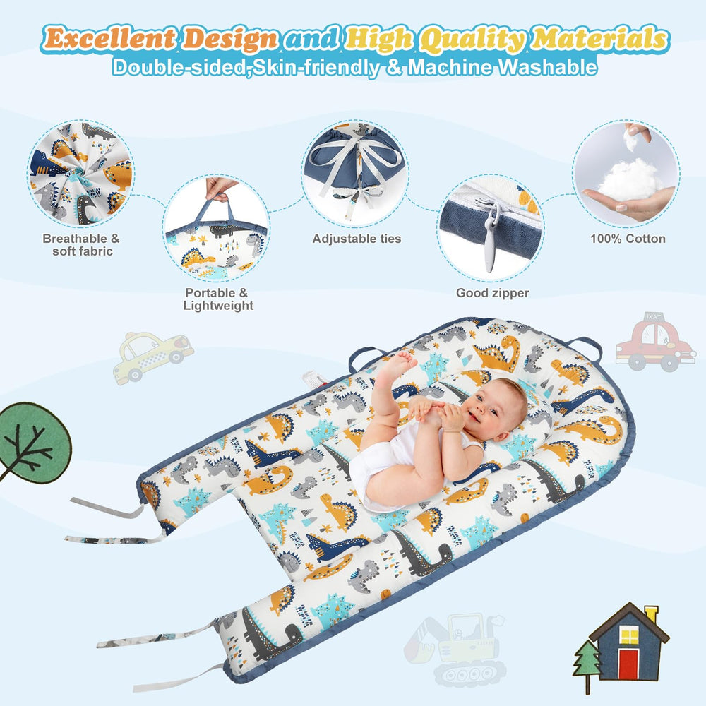 Kabirili baby lounger uses non-toxic filling for safe cozy support.