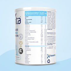 Kabrita goat milk formula powder scoop shows convenient portion control and prep ease.