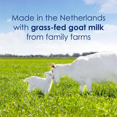 Kabrita grass-fed whole goat milk first ingredient from Dutch family farms.