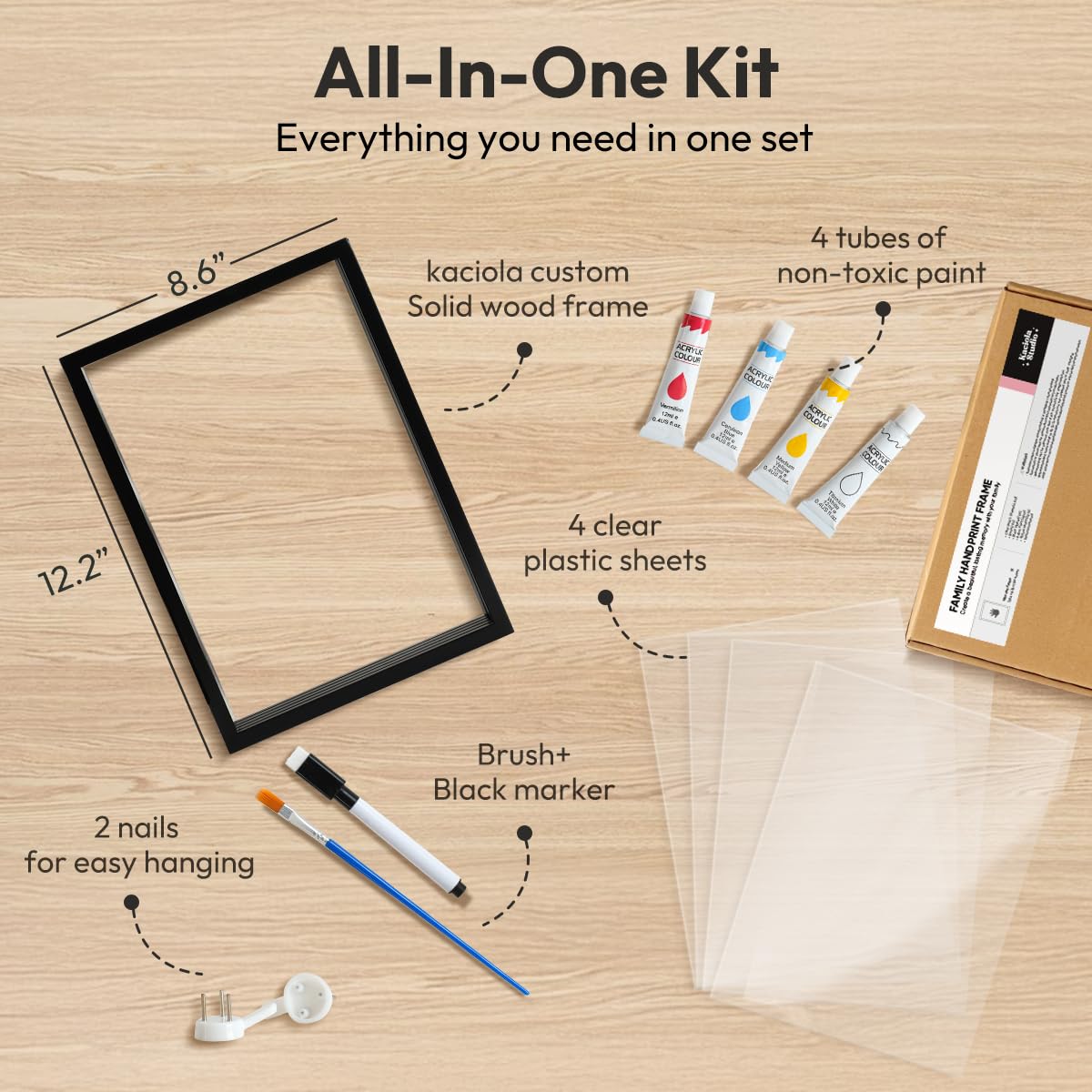 Kaciola Baby Handprint Kit Paint Colors vibrant, easy-to-use for crisp prints