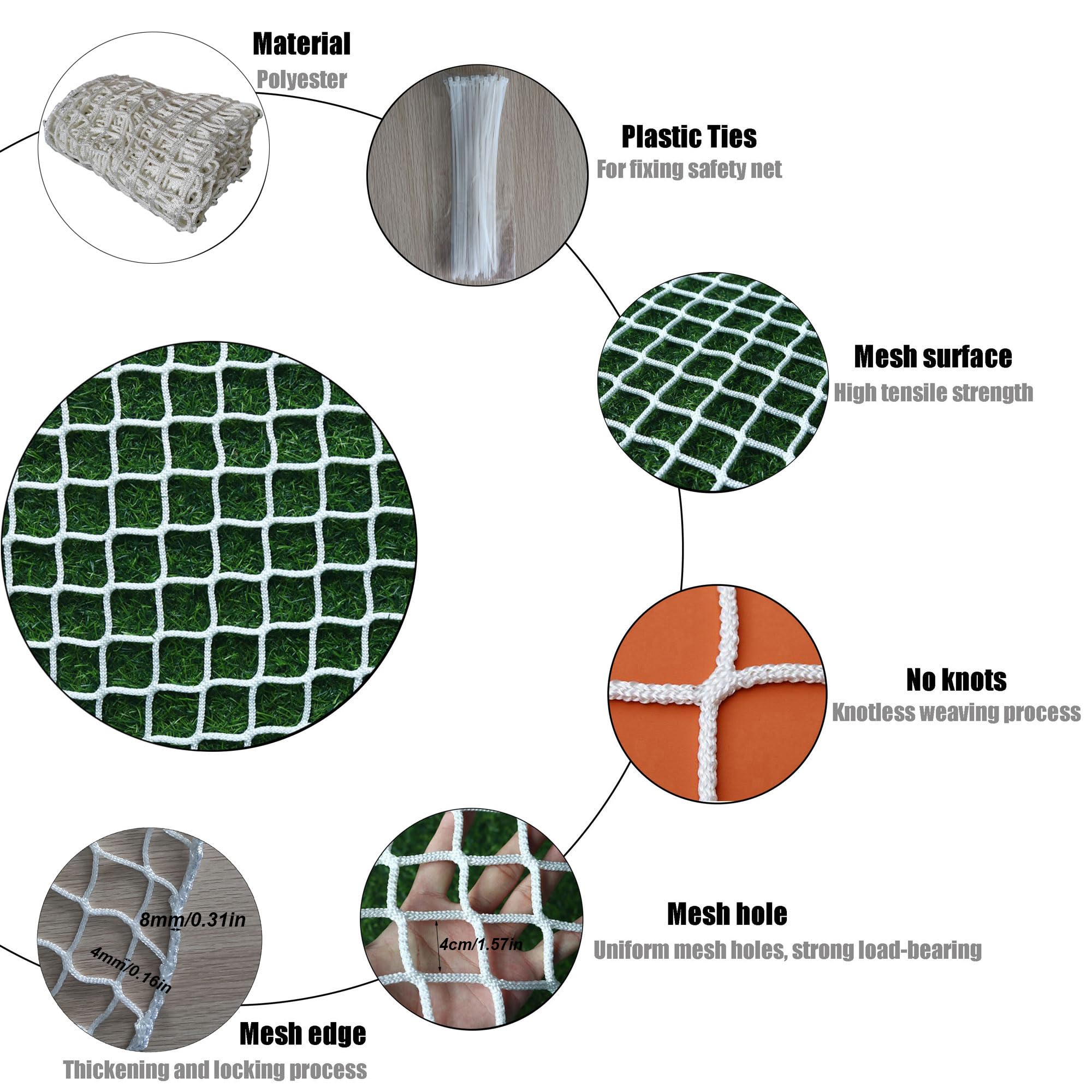 KACQIHTU rope net on a balcony mesh protects pets and belongings from falling.