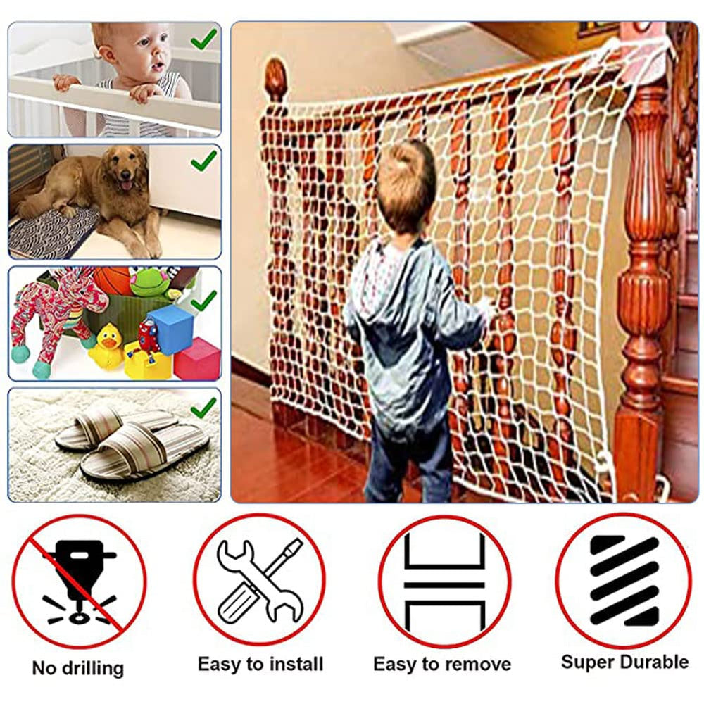 KACQIHTU rope net ideal for hotel stairs improves guest safety.