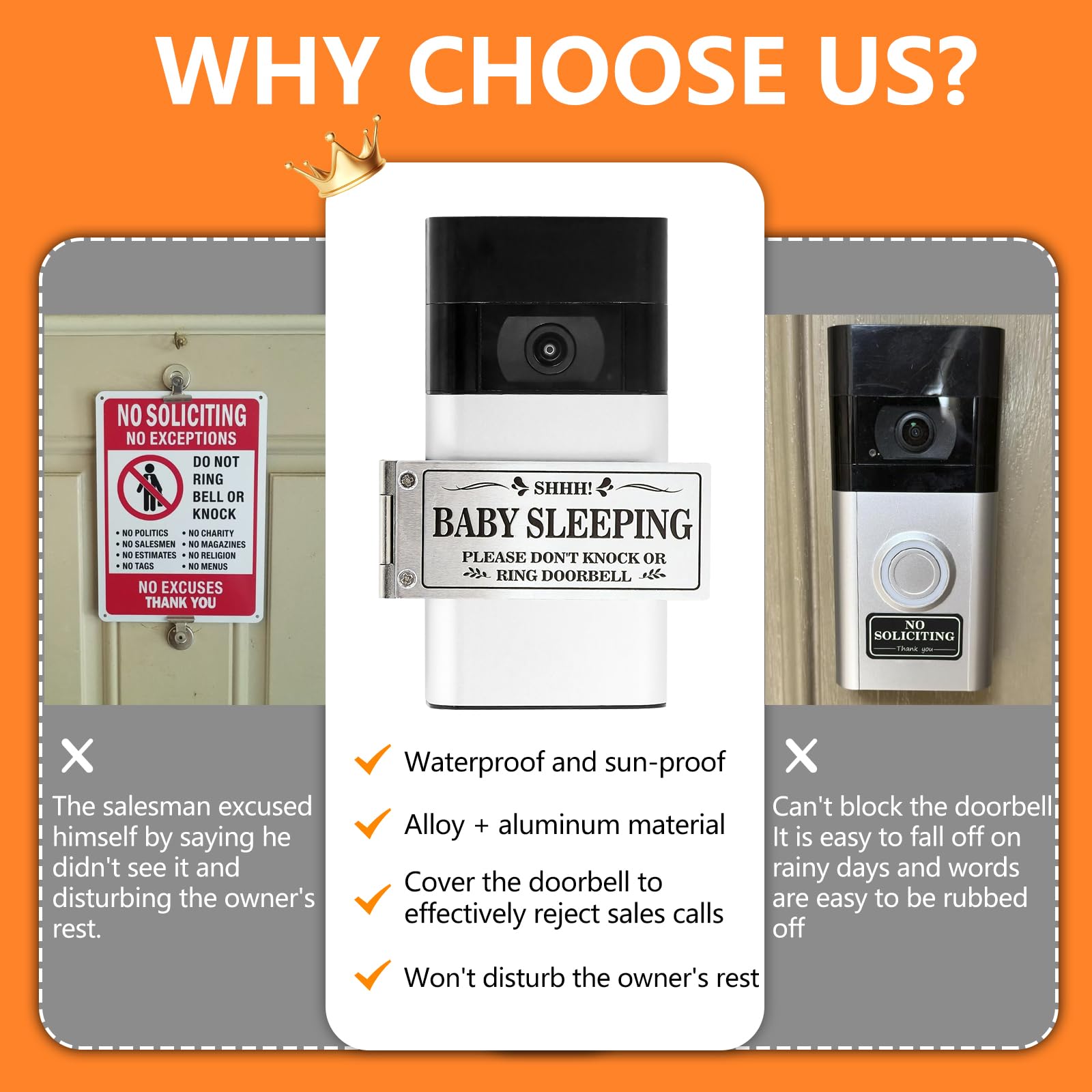 Kadezia doorbell cover silver installed vertically shows versatile mounting options