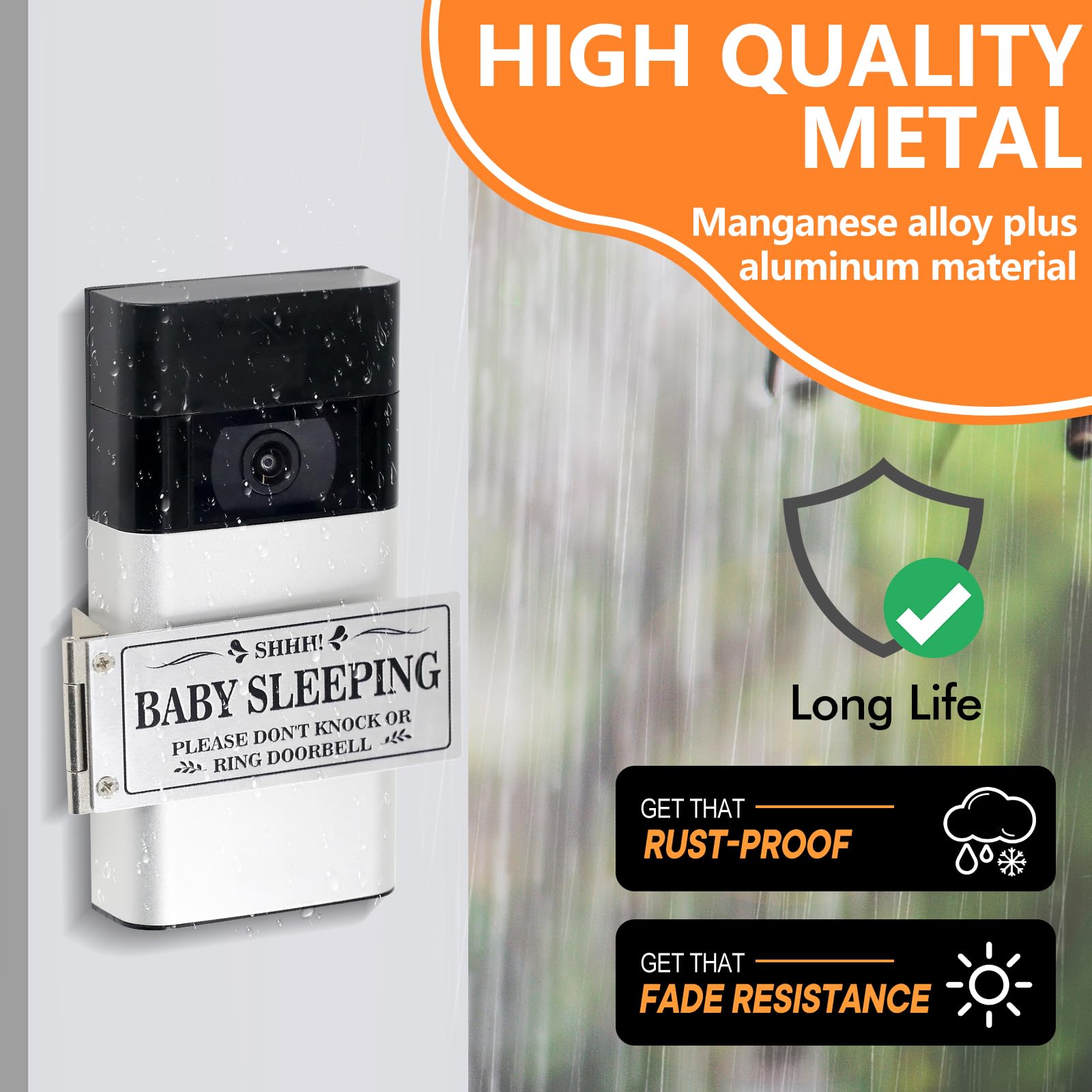 Kadezia doorbell cover silver rust-proof material withstands outdoor weather