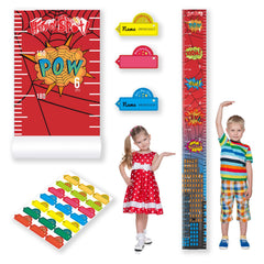 KADYON hero growth chart wall graphic boosts room decor while tracking height milestones.